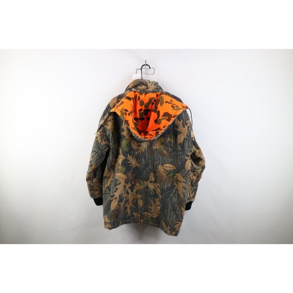 Vintage 90s Streetwear Mens Large Reversible Hooded Camouflage Parka Jacket - Picture 9 of 16
